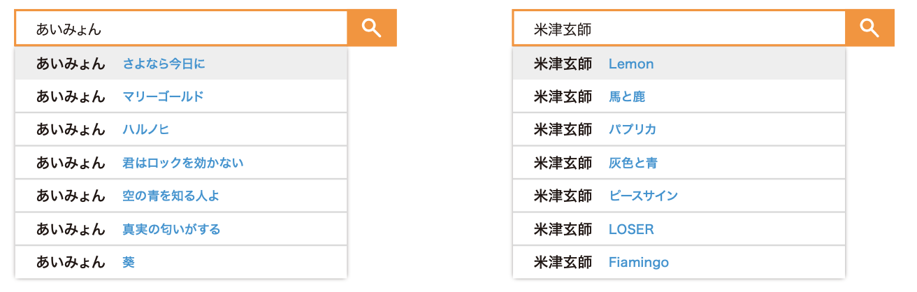 楽曲表示サジェスト